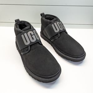 UGG Neumel II Graphic Spell Out Black Logo Ankle Chukka Suede Boots sz Men's 11
